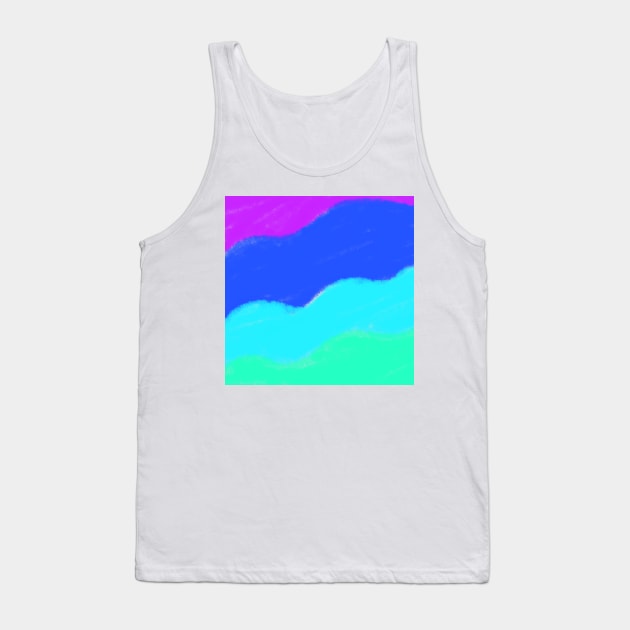 Blue green Red watercolor art design Tank Top by Simplecooldesignss